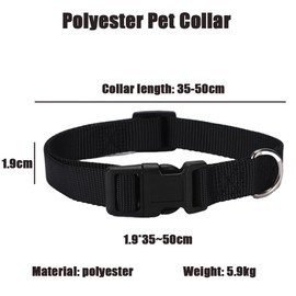 LJFEA Dog Collar, Soft Padded Neoprene Nylon Dog Collar for Small Dogs, Adjustable and Reflective for Training, Black