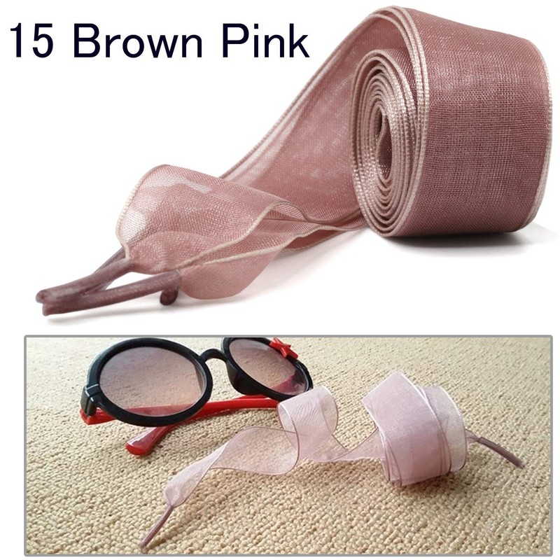 WEGOODZF Satin Ribbon Shoe Laces: 2cm Brown Pink Flat Snow