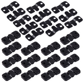 Ymaiss 50packs Stainless Steel Flush Mount Bracket, Interlocking Photo Frame Hook 44x19mm Heavy Duty Picture Hangers, Z Clip Bracket, Furniture Connector for Photo Mirrors Wall Mount Hardware Black