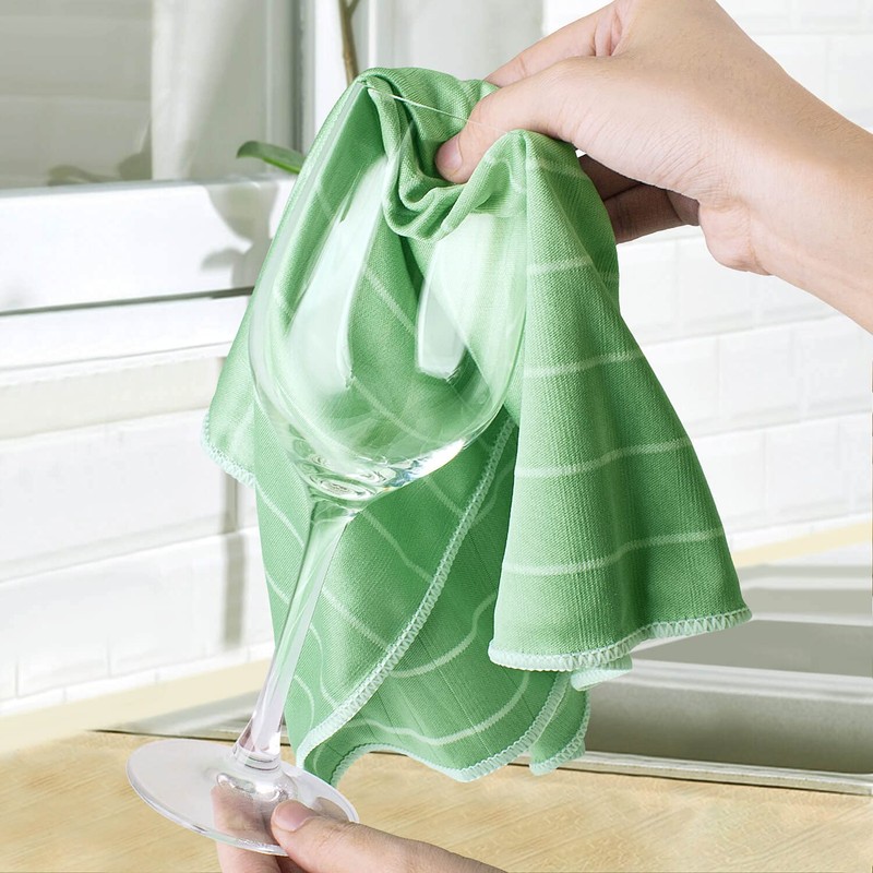 Pack of 6 Bamboo Microfibre Window Cleaning Cloths Reusable Cleaning