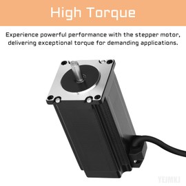 YEJMKJ Nema 23 Stepper Motor 112MM Bipolar 2.8Nm/396.48oz.in 4A 1.8 Degree Nema23 57 Motor 2 Phase 4 Wires High Torque 3D Printer Motors for CNC Router Engraving Machine, 2.25x2.25x4.41inch