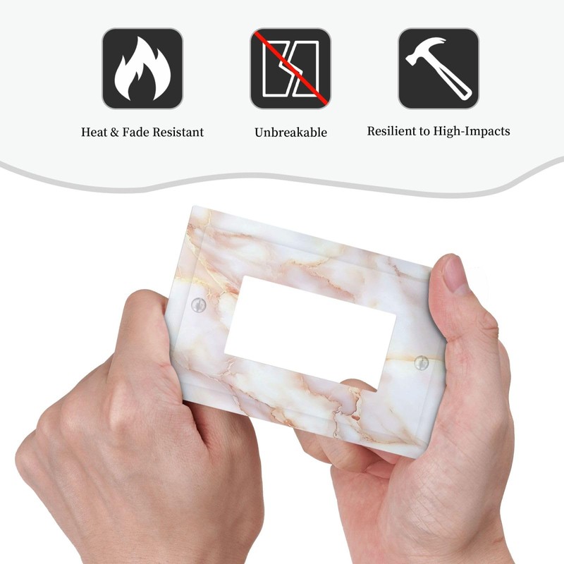 Donecmminery Decorative Outlet Covers Pink Jade Marble Granite 1 Gang