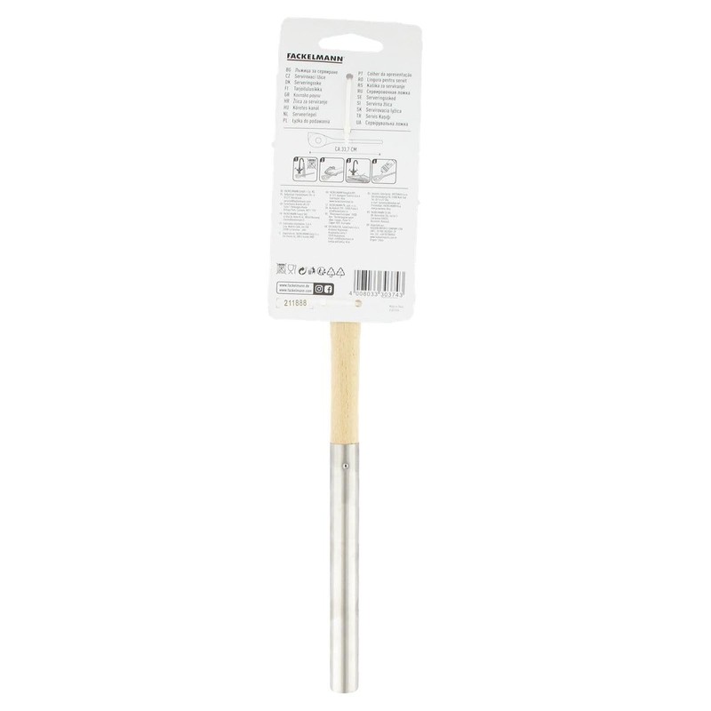 Fackelmann 30374 Beech Wood Risotto Spoon and Stainless Steel Handle,