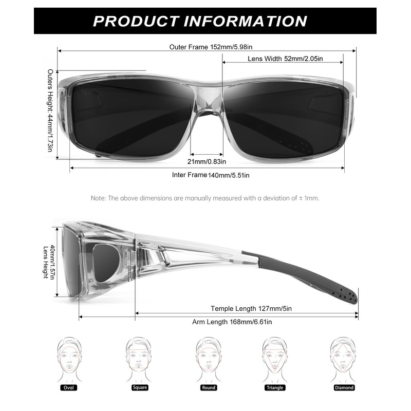 KALIYADI Wrap Around Sunglasses: Polarized Fit-Over-Sunglasses for Men & Women