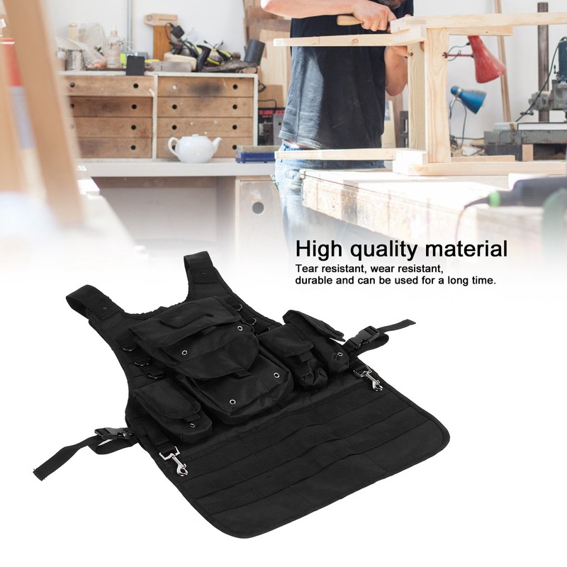 Tool Apron BBQ Barbecue Grill Apron with Pocket Adjustable Side