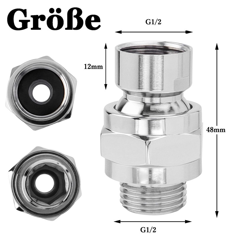 Bestgle Shower Head Rain Shower Ball Joint Swivel Head Replacement