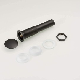 Bathfinesse Bathroom Sink Drain Vessel Sink Pop Up Drain Without Overflow Black Commercial Vanity,Brass Metal Fits Standard Bathroom Sink Hole 1-1/2" to 1-3/4"