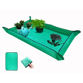 BIUWING - Tapete extragrande para plantas y macetas, grueso e impermeable para trasplante de plantas en interiores y control de desorden, tapete plegable para macetas suculentas para interiores, tapete portátil de jardinería (43 x 30 pulgadas, verde)