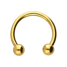 PIERCINGLINE Titanium Horseshoe Ring with 2 Balls, Piercing for Lip, Ear, Tragus, Helix, Choice of Colours and Sizes, Titanium