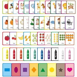 Flash Cards for Toddlers Learning – 54 Double-Sided Alphabet, Number, Color & Shape Cards – Durable Preschool Educational Toys for Kids Ages 2-5, Waterproof & Tear-Resistant, Montessori Early Learning