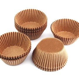Eoonfirst Standard Size Baking Cups Food-Grade Greaseproof Paper Cupcake Liners 200 Pcs (Natural)