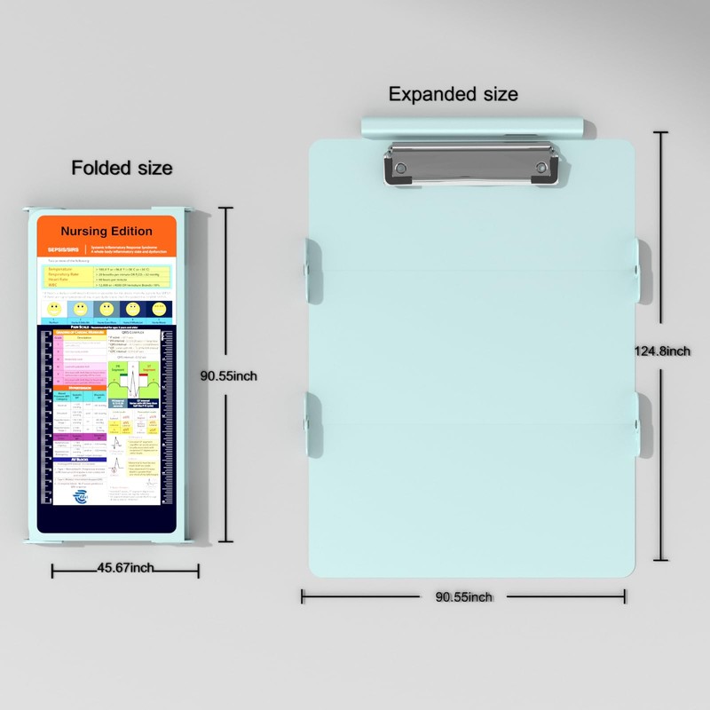 Nursing Clipboard - Foldable Aluminum 3 Layers Edition with Cheat
