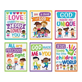Fun Express Kids’ Faith & Diversity Poster Set - Educational - 6 Pieces