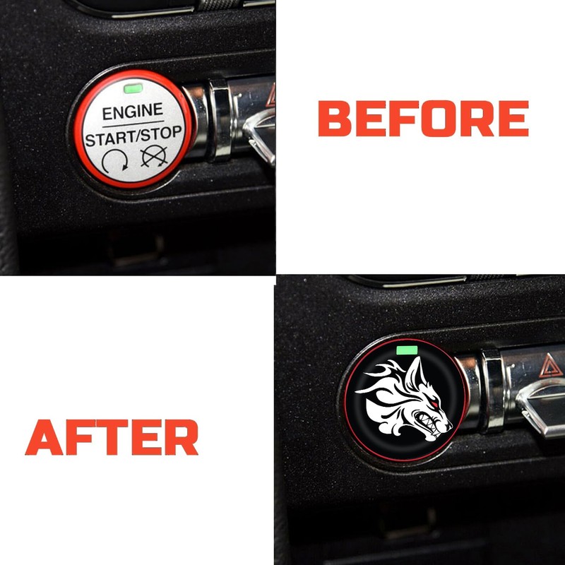 TOOLEPIC Push Start Button Cover for Mustang 2015-2025 – Engine