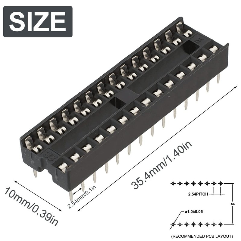 DAOKAI DIP IC Socket Adapter, 2.54mm Pitch Electronics, Component, PCB