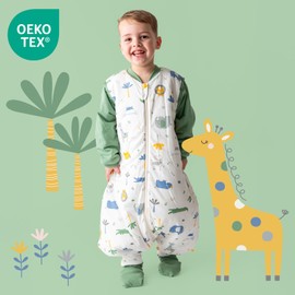 schlummersack Baby sleeping bag with feet, winter, 3.5 tog, 80 cm, jungle, sleeping bag with extended cuffs for a height of 80-90 cm, winter sleeping bag with sleeves
