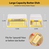 16OZ Butter Slicer Container,Stainless Steel Butter Dish with Cutter Butter