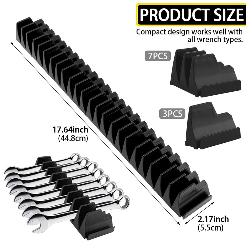 Kisbeibi Tool Holder for 23 Spanners, Tools Magnetic Wrench Holder,