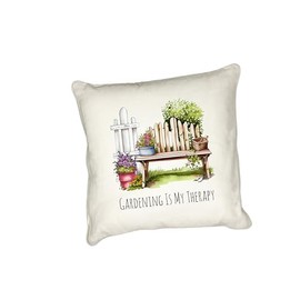 Anonymous Gifting Floral Cushions for Gardening Enthusiasts - Gardening is My Therapy - Range of 4 pillow covers 40cmx40cm featuring Wellies, Watering Cans, and Whimsical Phrases!