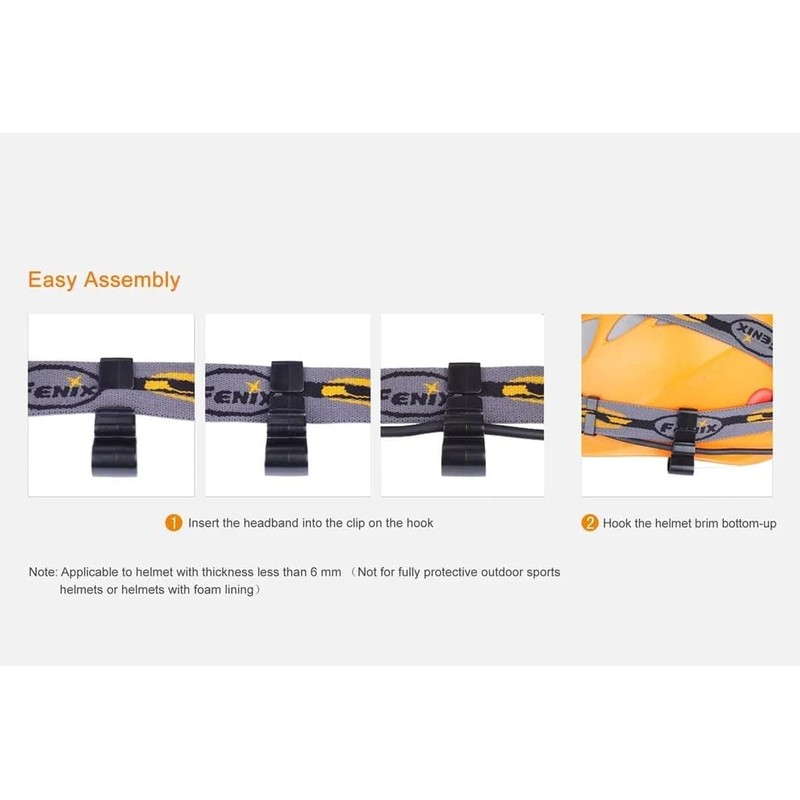 Fenix Helmet Headlamp Hooks, Black, ALD-02