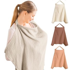 Nursing Cover Nursing Apron FaJoek Muslin Nursing Cover for Babies 75 x 95 cm, Nursing Cover, Nursing Cover for On the Go, Soft and Breathable Nursing Scarf, Cotton Nursing Cover, Adjustable Strap