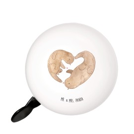 Mr. & Mrs. Panda Loud XL Bicycle Bell with Otter Heart Design White