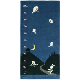 Hayashi BJ477900 Glasses Rabbit Bath Towel, Navy, Approx. 23.6 x 47.2 inches (60 x 120 cm)