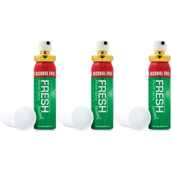 3 Pack of Pretty Fresh Instant Breath Freshener Mouth Spray Fresh Mint ,Fights Bad Breath.