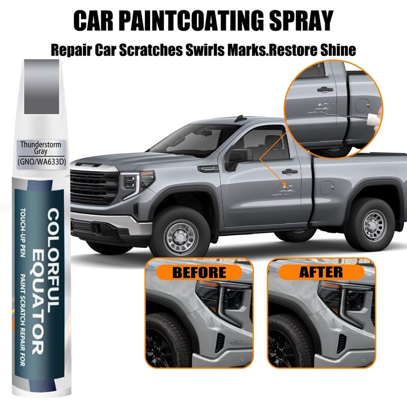Thunderstorm Gray(GNO/WA633D) Touch Up Paint for GMC, Car Paint Pen