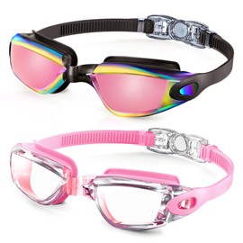 NSSIW Goggles-Kids-Swim Kids Swimming Goggles : Anti Fog Kids Goggles with UV400 and No Leak 2 Pack Age 8-14