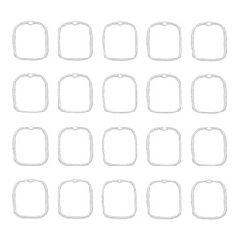 PATIKIL Open Bezels for Resin, 30 Pcs Alloy Medium Size Hollow Rectangular Open Back Frame Pendants for Craft DIY Making and Crafting, Silver Tone
