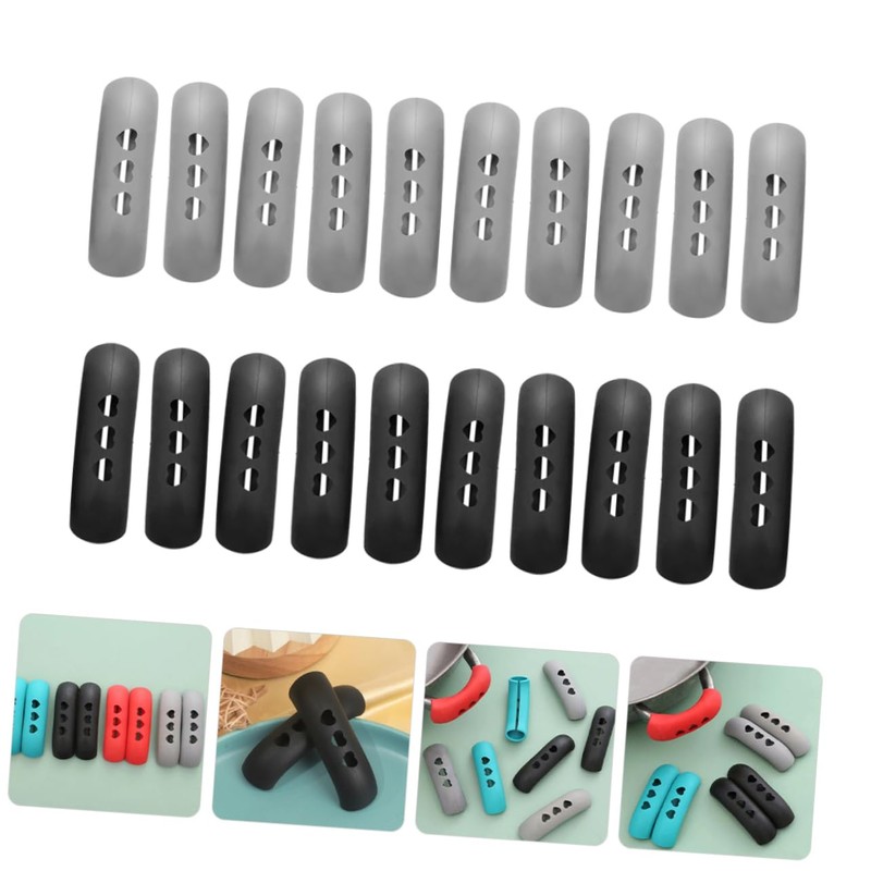 ORFOFE 20pcs Pot Handle Covers Heat-resistant Wok Pan Grip Sleeves