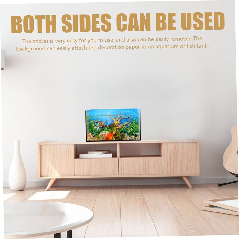 Sosoport Realistic Aquarium Fish Tank Background Decal River Bed Landscape