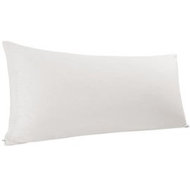 PiccoCasa Body Pillow Cover Egyptian Cotton Bolster Pillow Cases - 300 Thread Count Super Soft and Breathable Long Body Pillowcase with Zipper Closure Silver Grey 20"x48"/ 4ft
