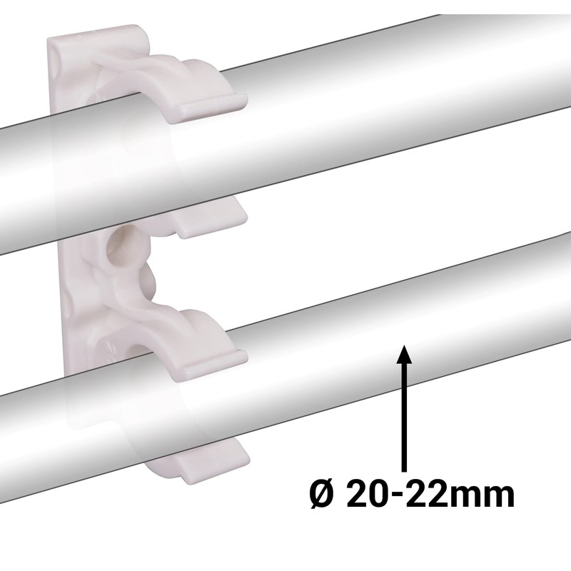 SKIR'CO (20 pcs) Double Pipe Clips, Plastic Clamps for 20-22
