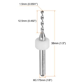 QUARKZMAN 20 Stück Micro-PCB-Bohrer 1,5 mm / 0,0591" Wolframstahlkarbid Twist Mini-Bohrwerkzeug mit 1/8" Schaft für Leiterplatte CNC-Gravur