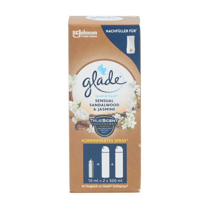 3 x Glade Touch&Fresh Lufterfrischer Refill Sensual Sandalwood & Jasmine
