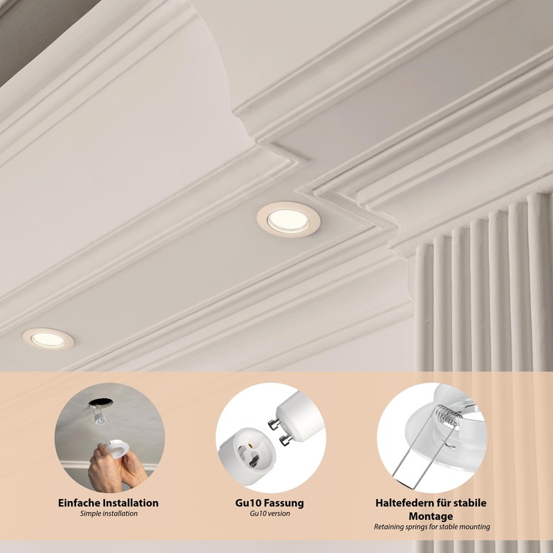 ledscom.de Circ Ceiling Mounting Frame Aluminium Mounting Frame White (LED/Halogen/GU10/MR16/PAR16/50