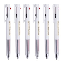 Roseelf 3 Color Ballpoint Pen, Permanent Ballpoint Pen, Easy to Write, Popular, Stylish, Smooth Drawing, Fine Point, 0.02 inch (0.5 mm), Black, 6 Pieces, Professional Executives, Office, Admissions,