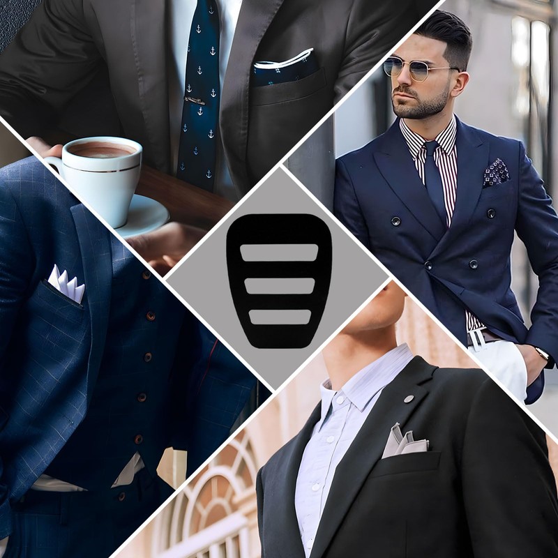 SMLBJUTE Pocket Squares for Men Black Pocket Squares Holder for