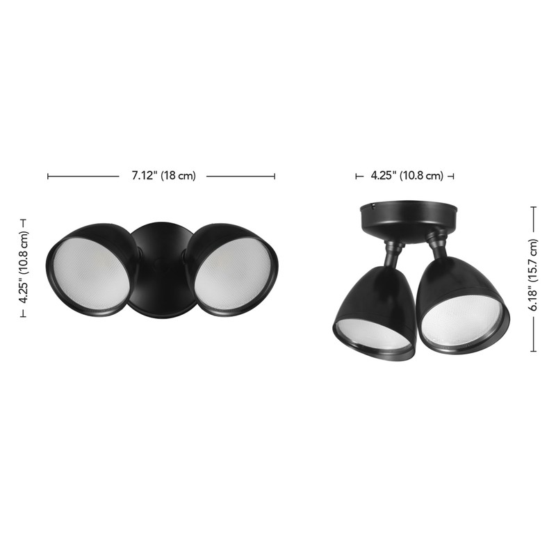 Globe Electric 17000186 20W Twin Head Black 1600 Lumens Wall