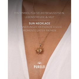 Purelei® Sun Necklace (Gold, Silver & Rose Gold) with Sun Pendant (40 cm Length), Stainless Steel