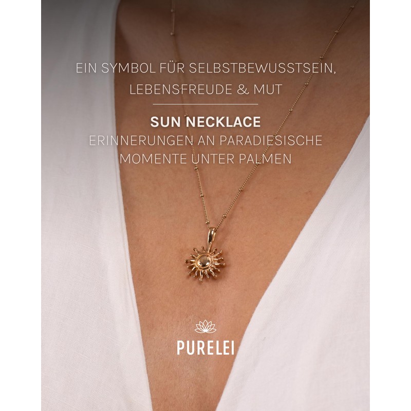 Purelei® Sun Necklace (Gold, Silver & Rose Gold) with Sun