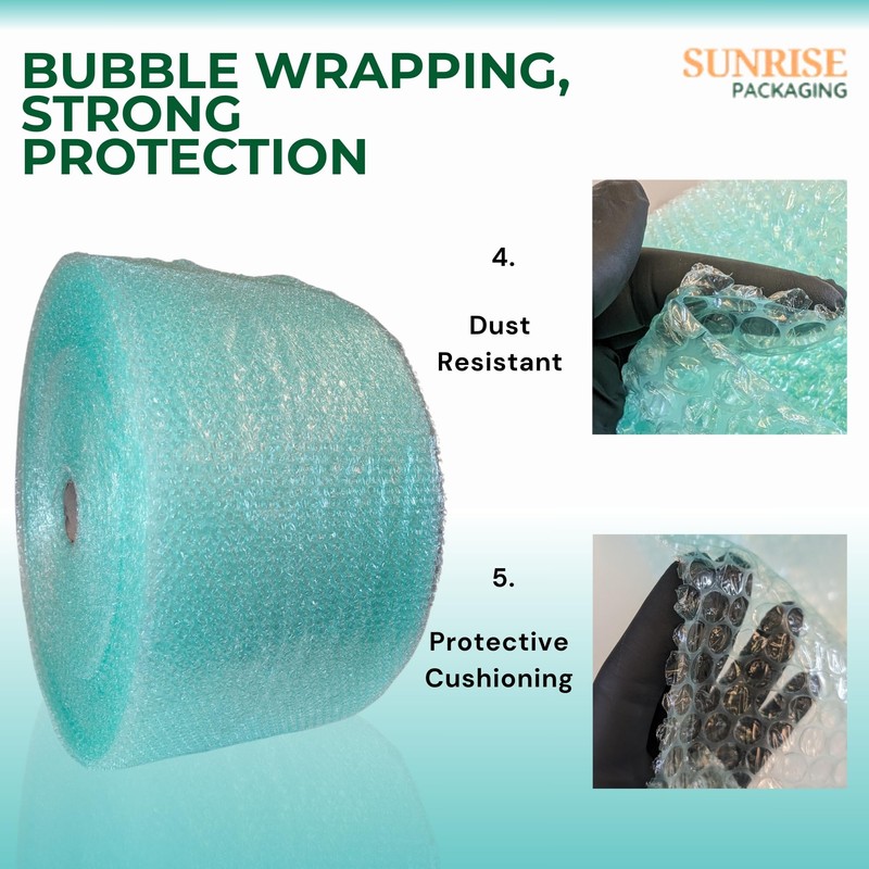 300mm Wide x 75M Long GREEN BIODEGRADABLE BUBBLE WRAP -