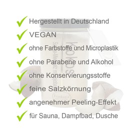Frankonia BATH & SPA Sauna Salz Peeling Kokos 400g. Meersalz. Toller Kokosduft. Jojobaöl. Vitamin E. Für Sauna Dusche Dampfbad. VEGAN. Ohne Parabene