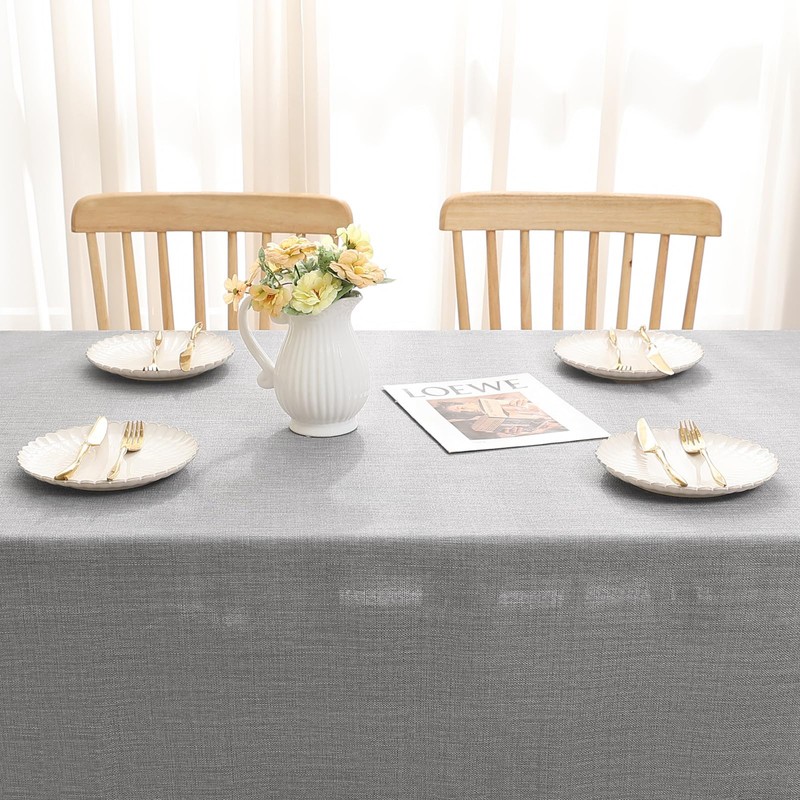 smiry Linen Table Cloth Rectangle 140x100 cm Wipe Clean Tablecloth
