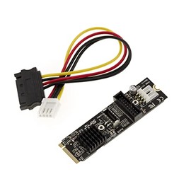 KALEA-INFORMATIQUE M2 PCIe M Key Card 2 USB3 5G Ports to 19 Pin Male and Type E Chipset USB 3.0 Via VLI VL805