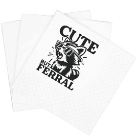 SharkBliss Funny Sarcastic Quotes Cocktail Napkins, 100 Pack Cute But Ferral Funny Adult Joke Raccoon Wildlife Humor Cocktail Napkins For Birthday Holiday Party 2-Ply, 5x5"" (Cute But Ferral)