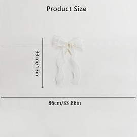 BlayaAdd 2 Pcs Bowknot Curtain Tiebacks, Butterfly Curtain Ties with Pearls, Sweet Bow Curtain Holdbacks Buckles for Home Decorative (White)