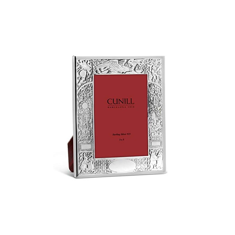 Cunill Stork Birth Record Sterling Silver 3x5 Engravable Picture Frame